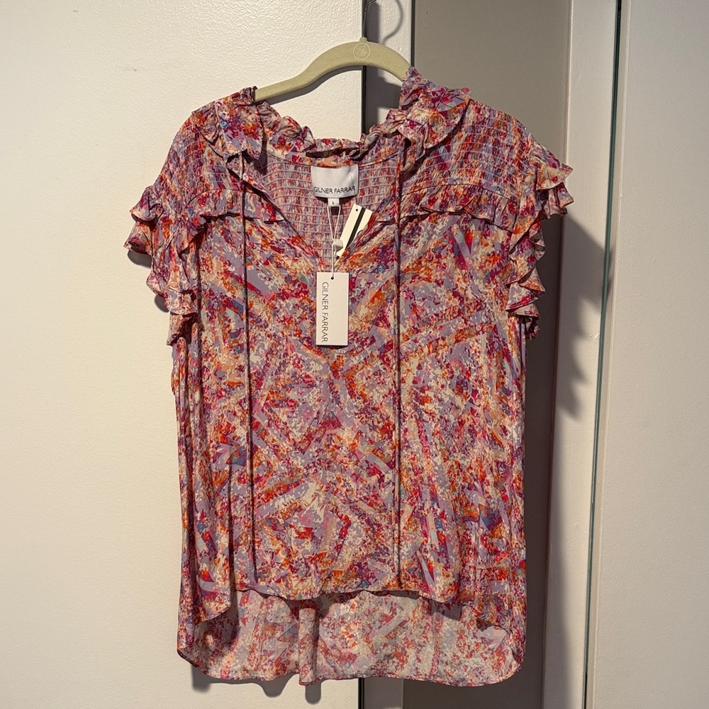 Gilner Farrar Colorful Ruffled Blouse